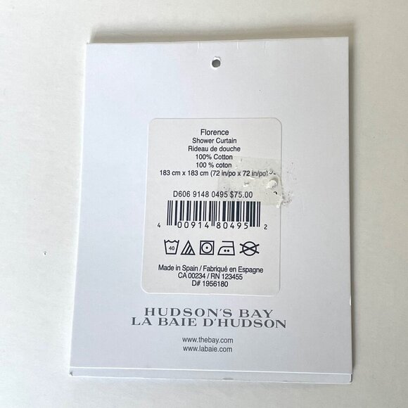 Hudson Bay Wild Flower Shower Curtain Cotton Floral 72x72 Florence Square - Picture 5 of 5